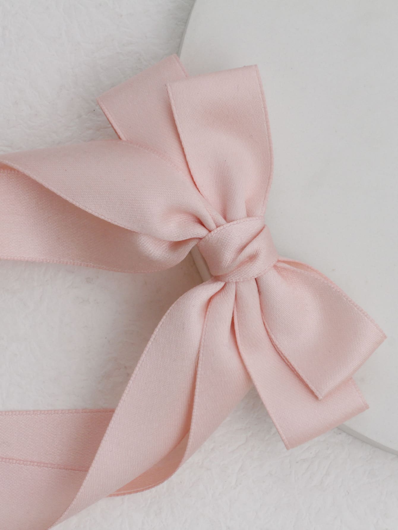 Glittery Ribbon Bow Hair Barrette | Baby Pink
